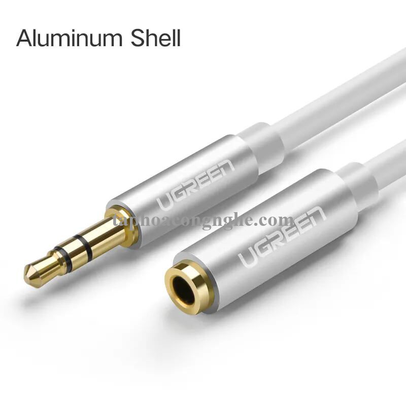 Ugreen 40676 0.5M màu Trắng Cáp âm thanh 3.5mm nối dài đầu nhôm AV118 30040676